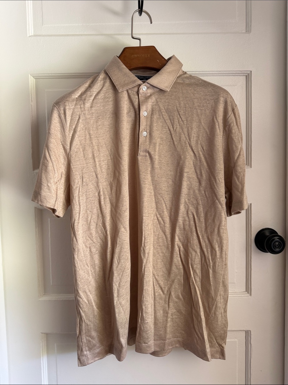 Charles Tyrwhitt Light Beige Short-Sleeve Polo